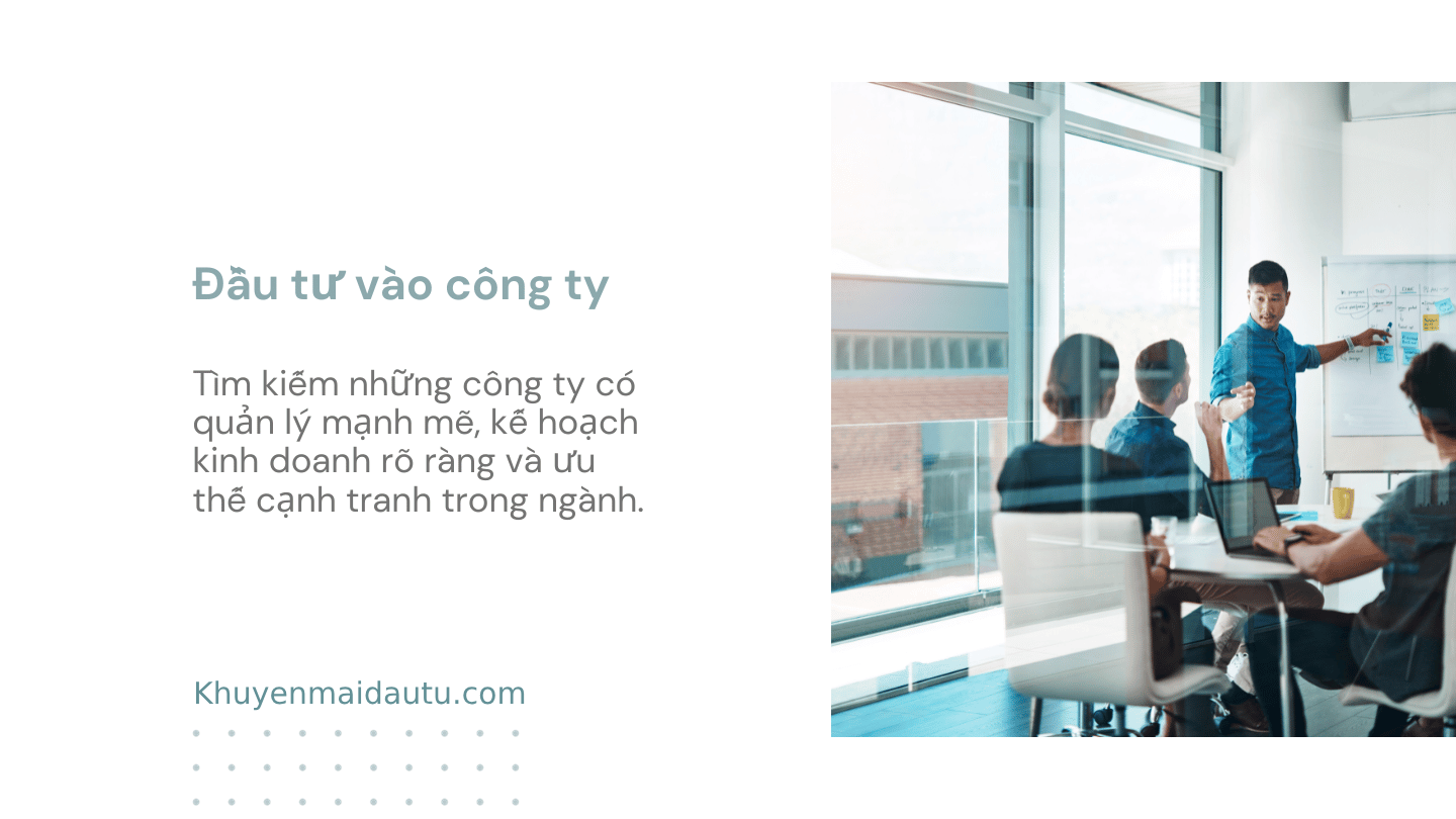 Đầu tư vào các công ty tiềm năng thích hợp với các bạn với số vốn tương đối