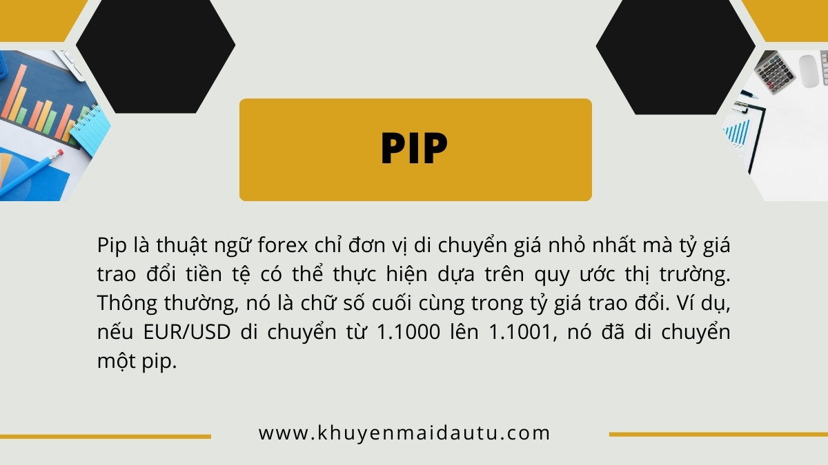 Pip là thuật ngữ forex chỉ đơn vị di chuyển giá nhỏ nhất